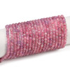 Faceted Gemstone Beads Strand FLAMINGO TOURMALINE 3mm High Grade