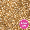Miyuki ROUND Seed Beads SIZE MIX GALVANIZED GOLD