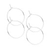 Brass Hoops Silver 17x16mm for Earrings or Wine Glass Markers