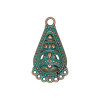 Pendant-ELONGATED ORNAMENTAL TEARDROP CHANDELIER-Antique Copper Green Patina