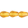 Faceted Vertical Teardrop Beads Czech Glass Firepolish TOPAZ 7x5mm