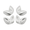 White Gold Plated LEAF SHAPE BEAD 7mm