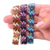 Half Tila Herringbone Bangle Bracelet Tutorial by Orchid and Opal