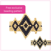 Triple Diamond Peyote and Brick Stitch Ring Pattern