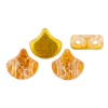 2-Hole GINKGO LEAF Czech Glass Beads Slushy Orange