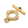 Stainless Steel TOGGLE CLASP Byzantine Style Flower 17.5mm 18K Gold Plated