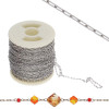 Bead Chain 0.25mm SILVER Plated Stainless Steel By The Foot