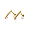 Stainless Steel  EARRING POSTS Teardrop w/Back Loop 15mm 18K Gold Plated
