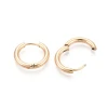 ROUND HUGGIE HOOP EARRINGS Stainless Steel 17mm 18K Gold Plated