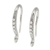 EAR WIRE Hook w/Imitation Pearl 18x10mm Platinum Plated