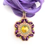 Wildflower Pendant Beading Tutorial by Stephanie of Bronzepony Beaded Jewelry