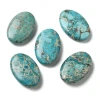 Flat Oval Gemstone Bead Turquoise Imperial Jasper 32x21mm