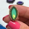 Square Stitch Beaded Bezel Navette Crystal Tutorial Easy DIY