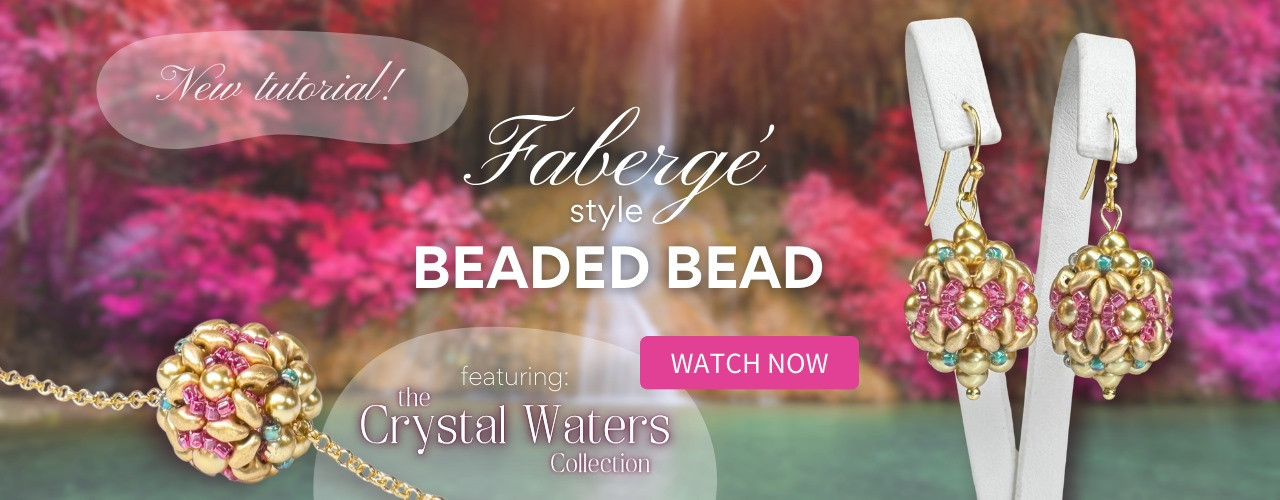 Watch the new beaded bead tutorial using beads from the Crystal Waters Collection!