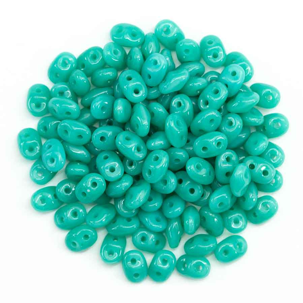 2-Hole SUPERDUO 2x5mm Czech Glass Seed Beads TURQUOISE (2.5 tube)