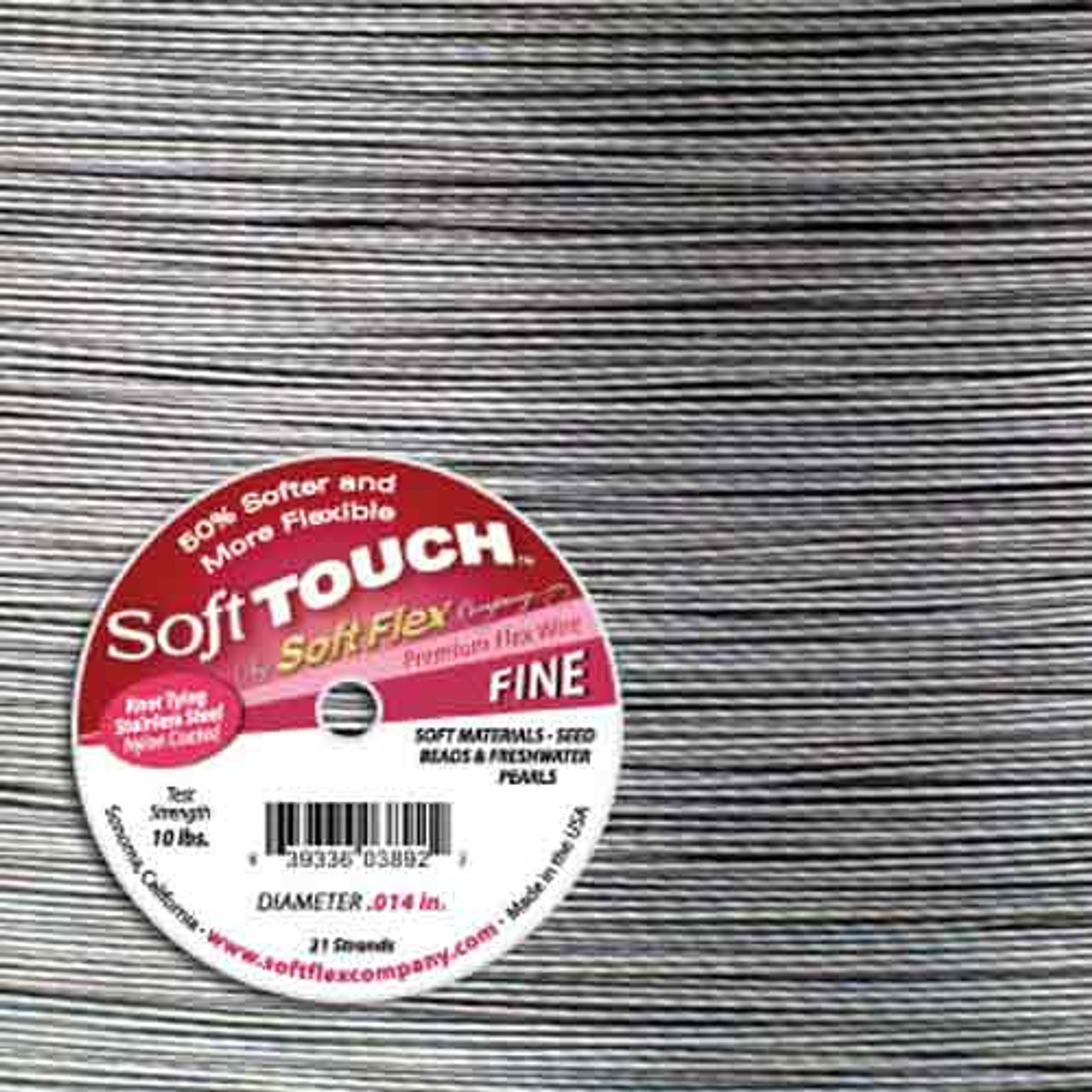 Soft Touch Satin Silver FINE Beading Wire