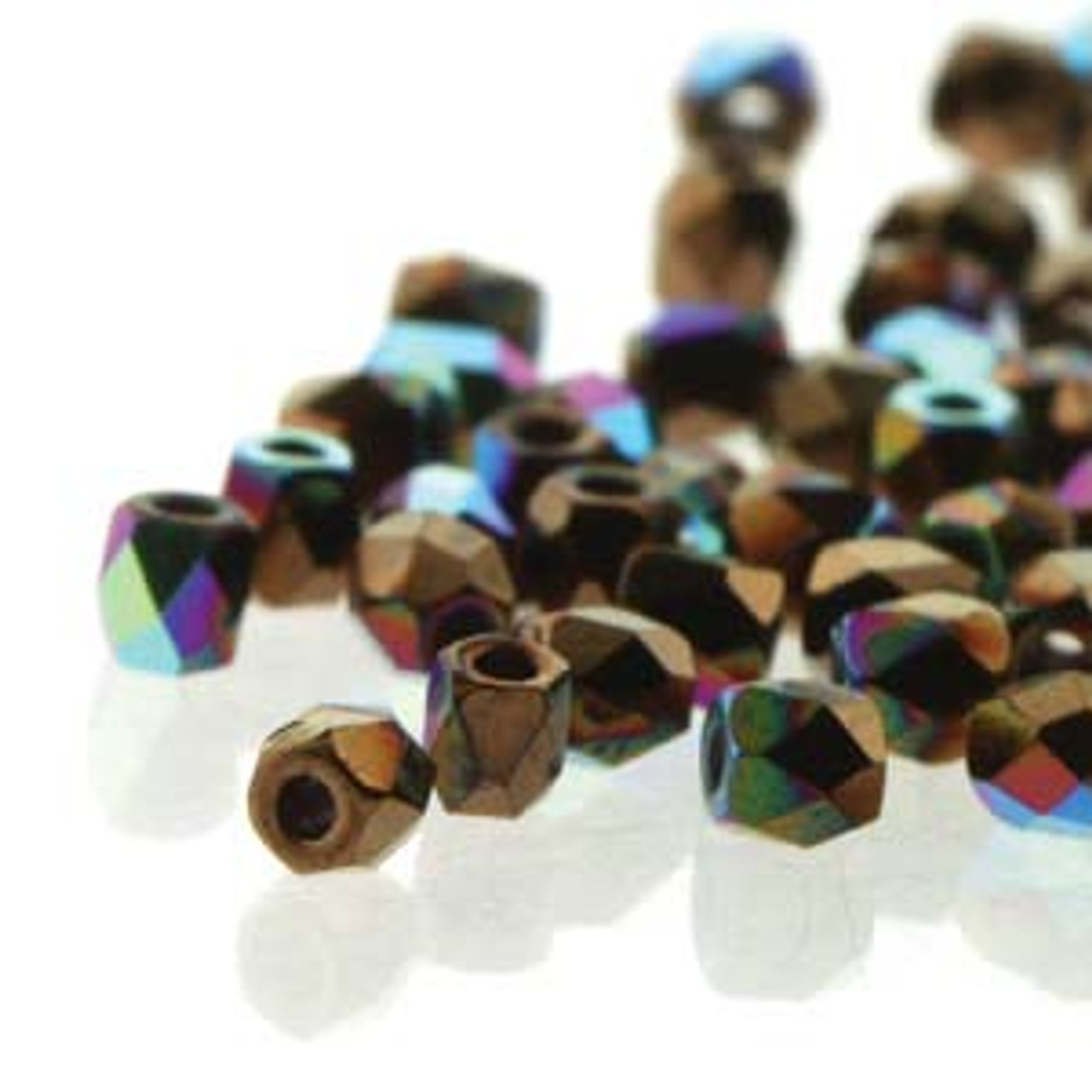 TRUE 2mm Firepolish Czech Glass Beads BRONZE PALE GOLD
