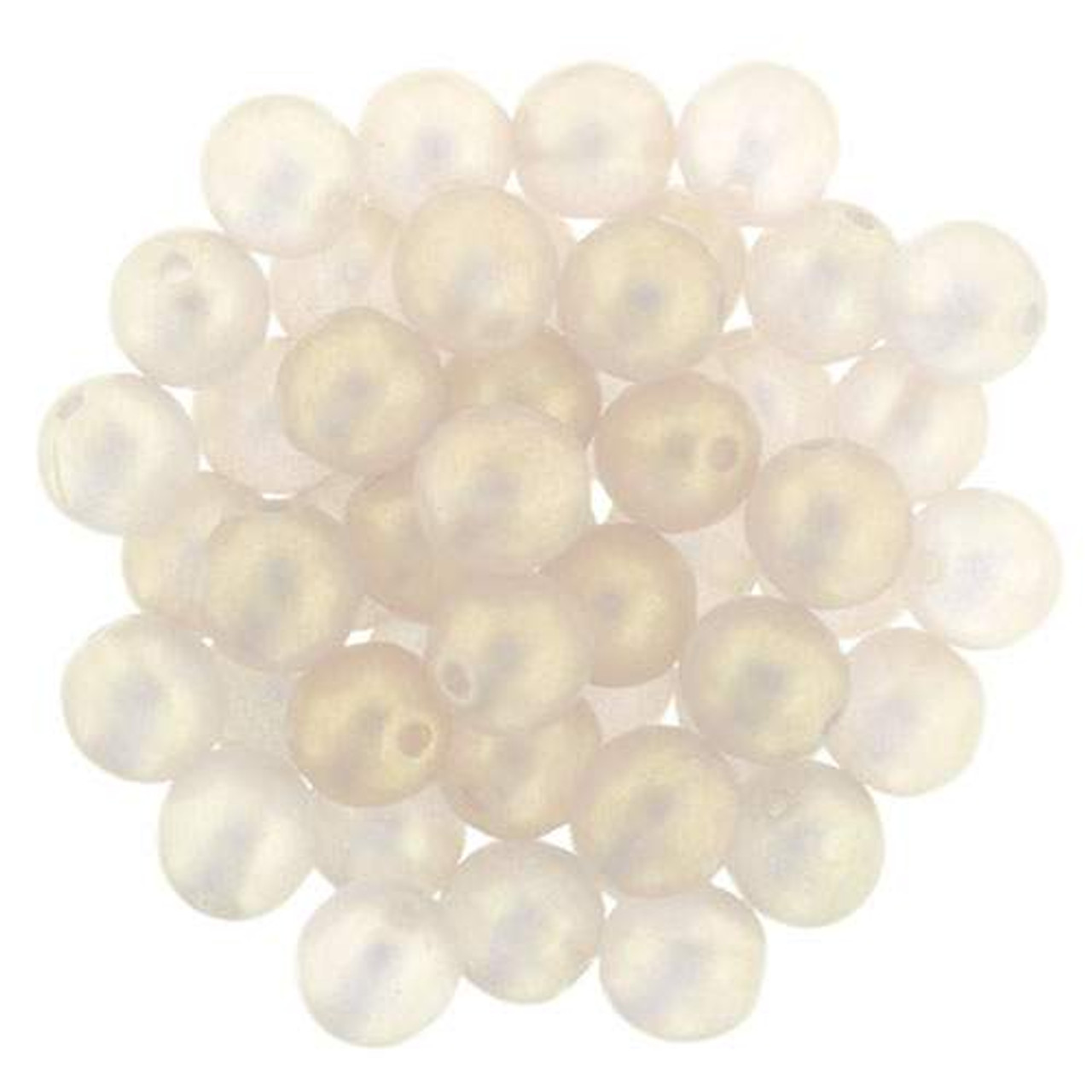 Czech Glass Druk Round Beads in sizes 4mm and 6mm, Smooth Pressed