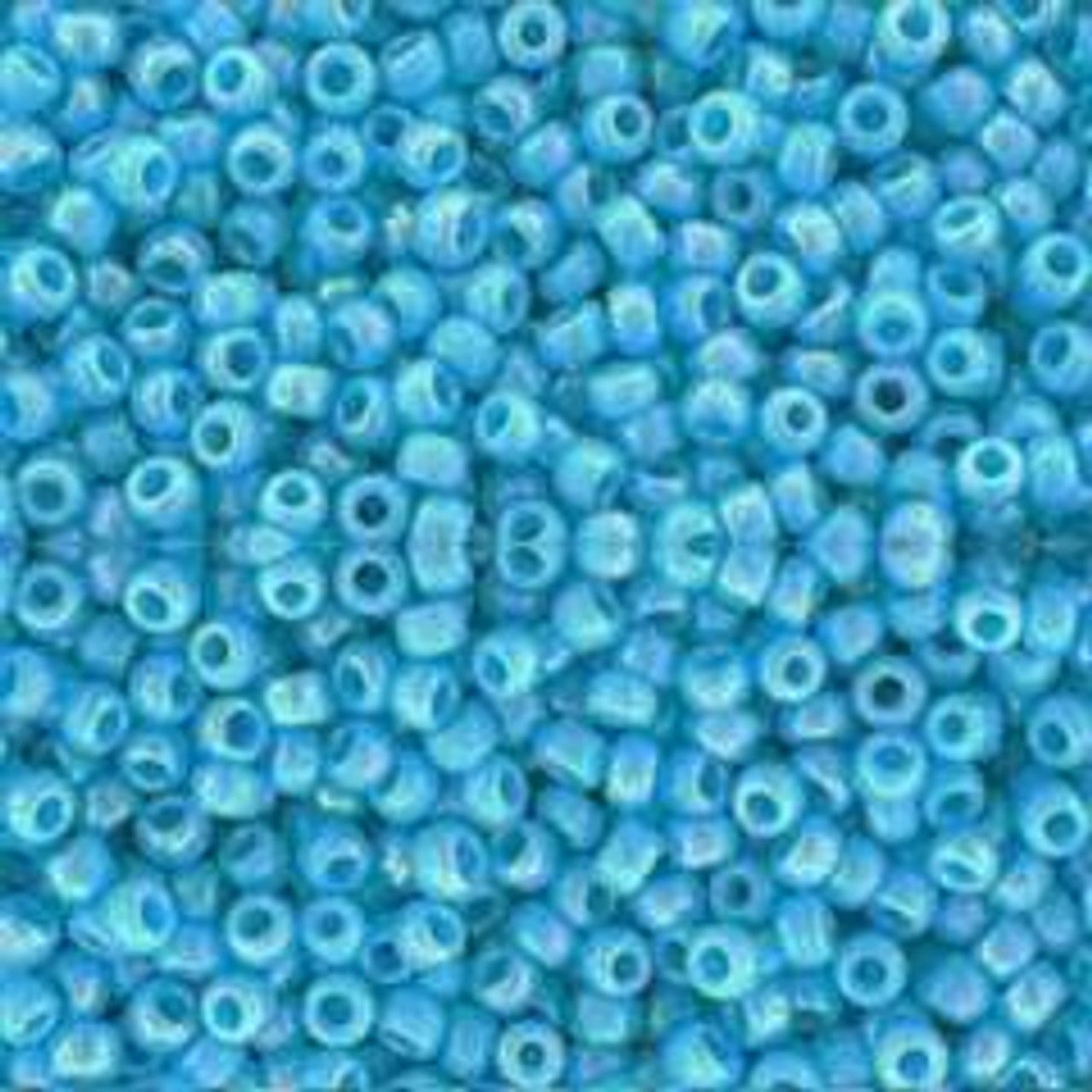 Toho Seed beads, turquoise, opaque, frosted, #11, 2x1.5mm, 10gr