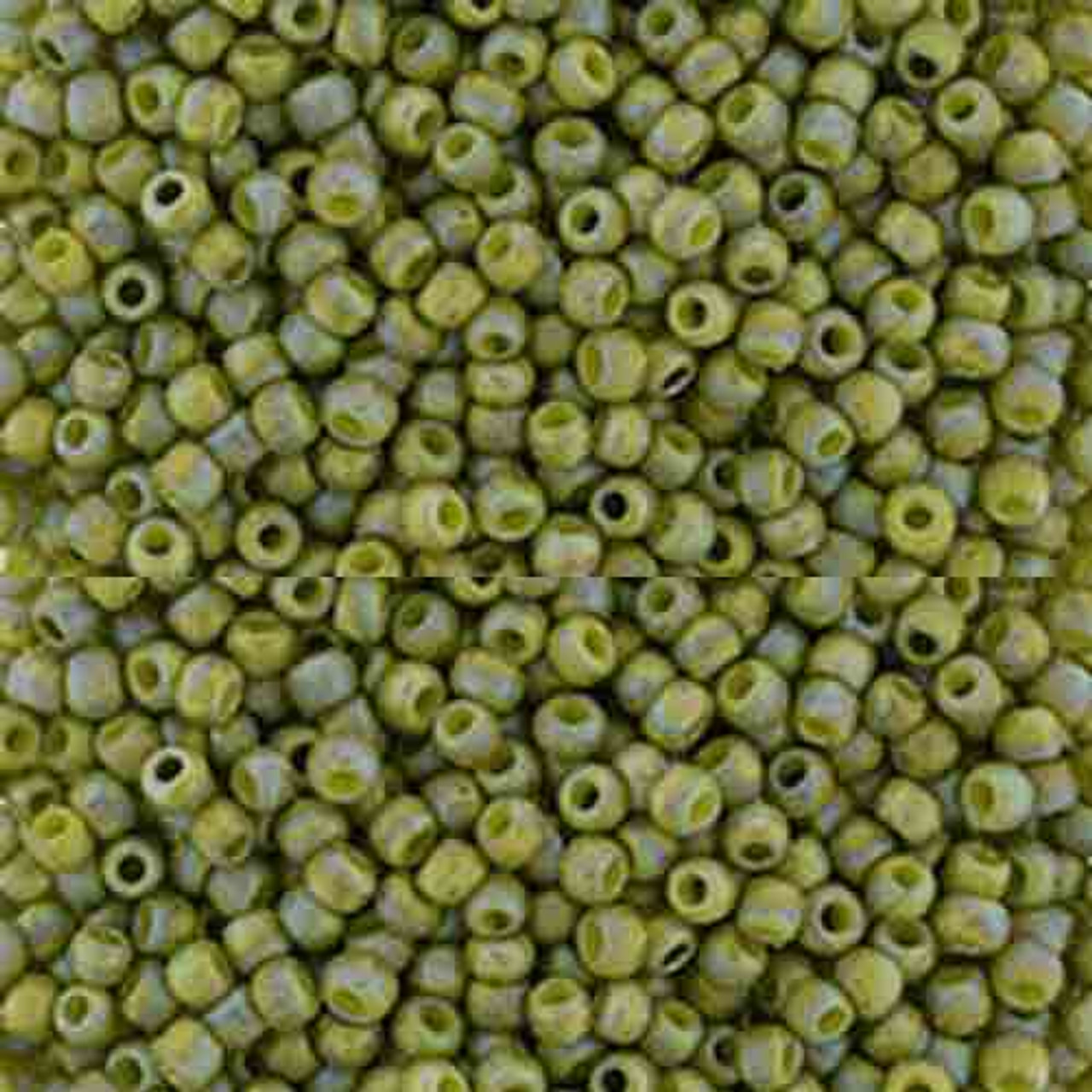 11/0 Toho Japanese Seed Beads - Glow In The Dark - Pale Green  Crystal/Bright Green #2710