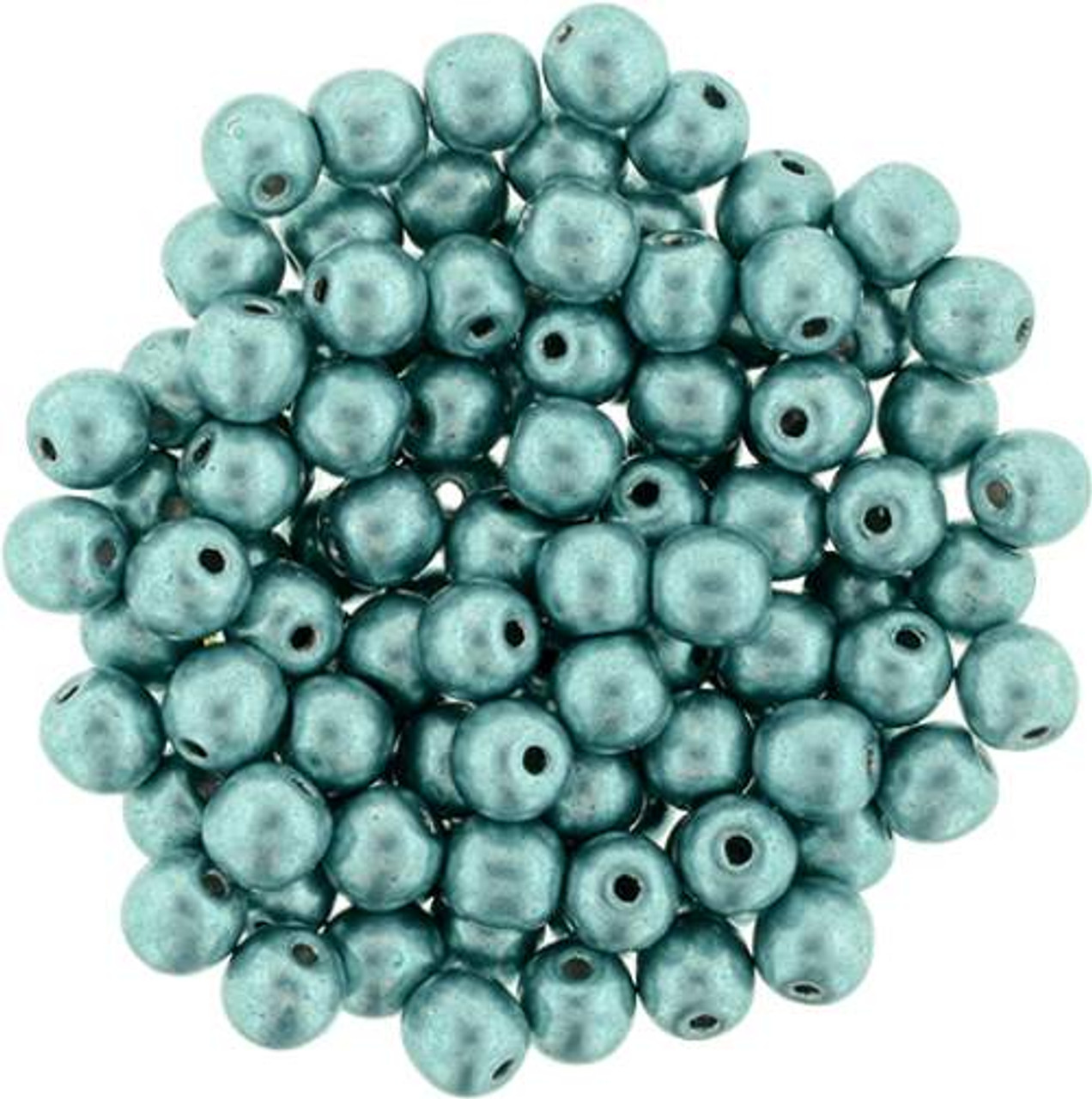 Czech Glass, Half-Drilled Round Finial Beads 2mm, Saturated Metallic Lime  Punch (2.5 Tube) — Beadaholique