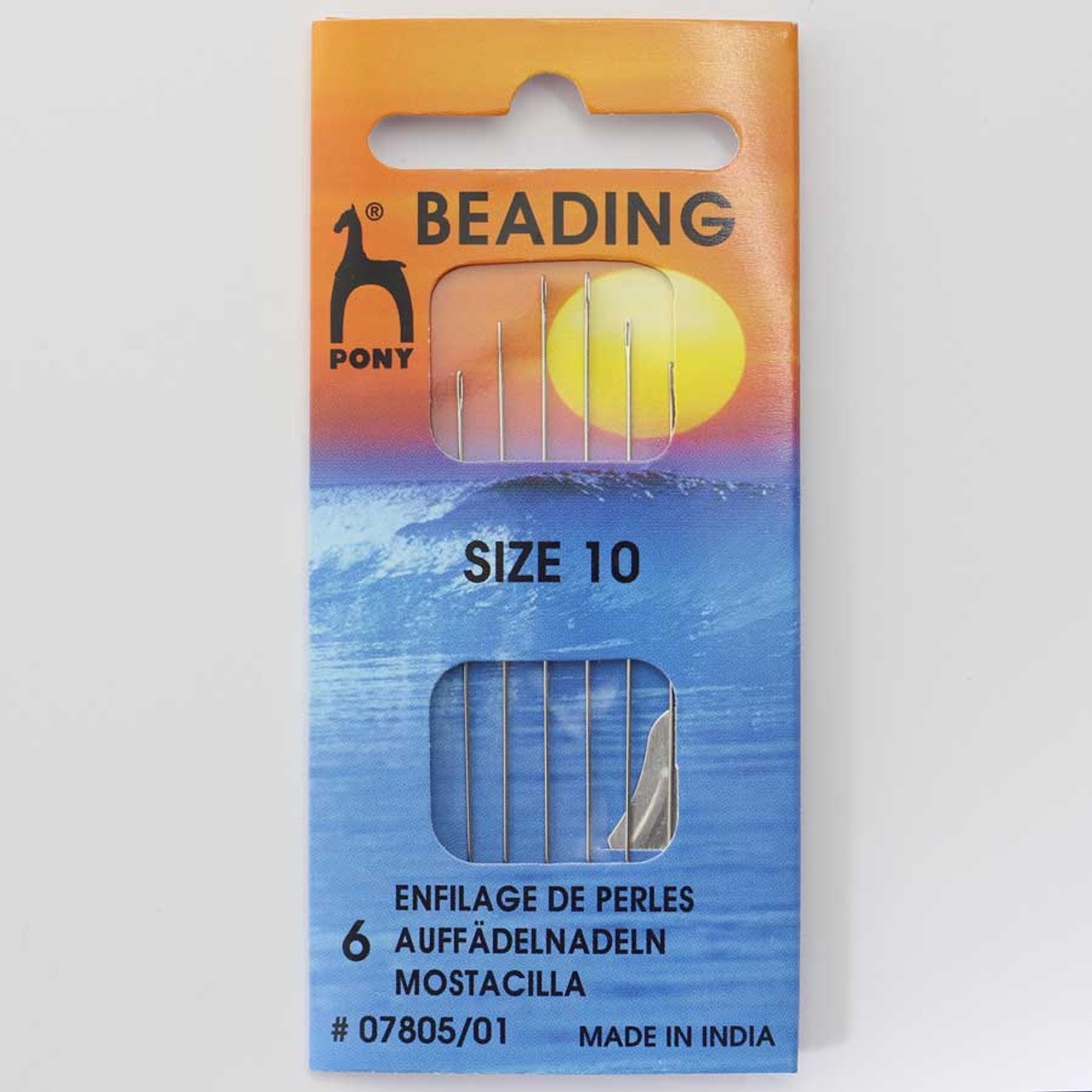 Pony Beading Needles, Size 11, Pack of 6, 4.5 Inches, Made in India, Use for Loom Weaving Beadwork, Off-Loom Stitching and Jewelry Making with Seed
