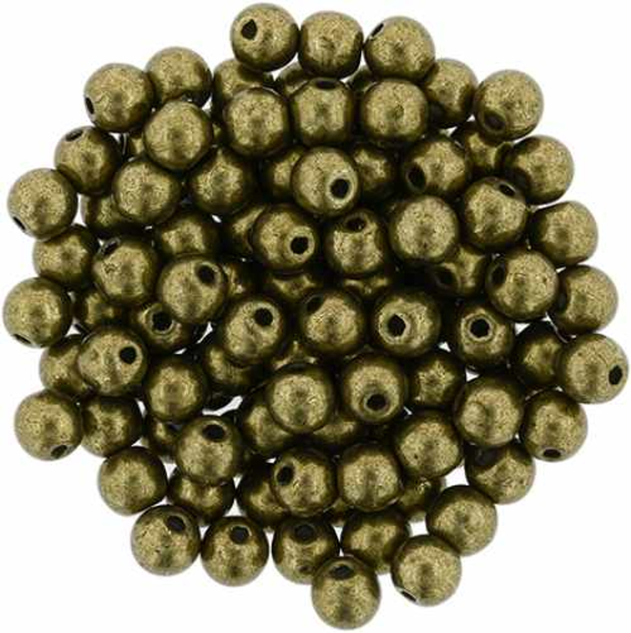 Czech Glass Druk Round Beads in sizes 4mm and 6mm, Smooth Pressed