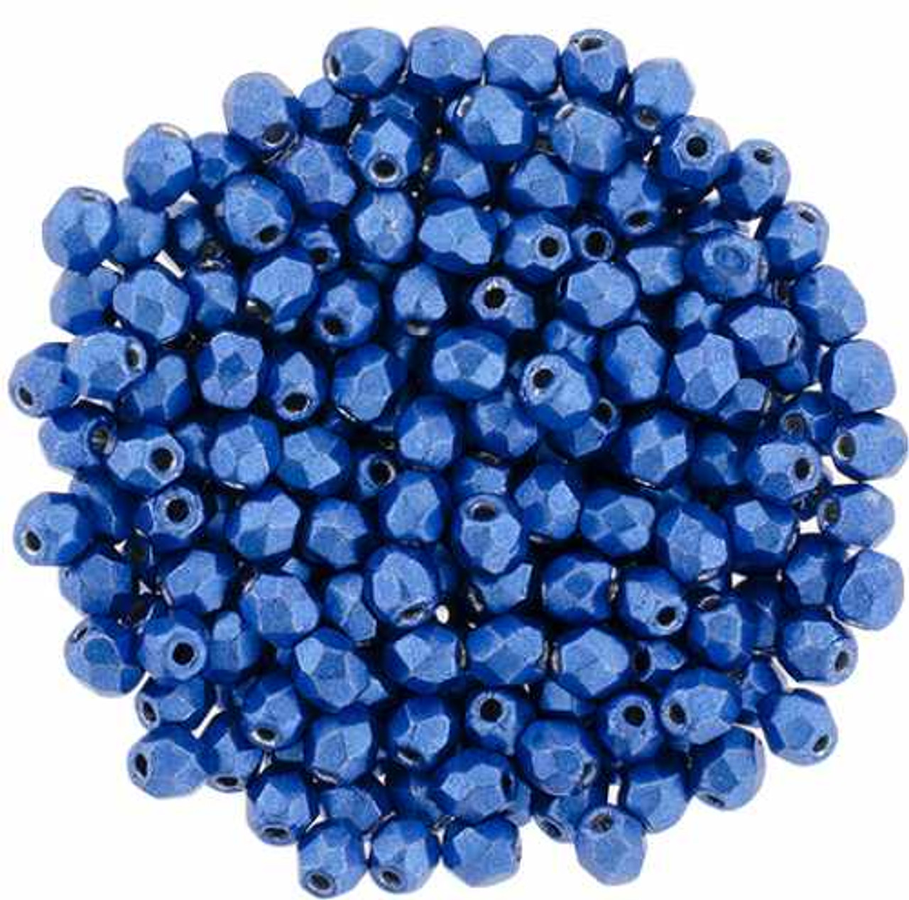 Czech Glass 2mm Firepolish Beads NAVY BLUE