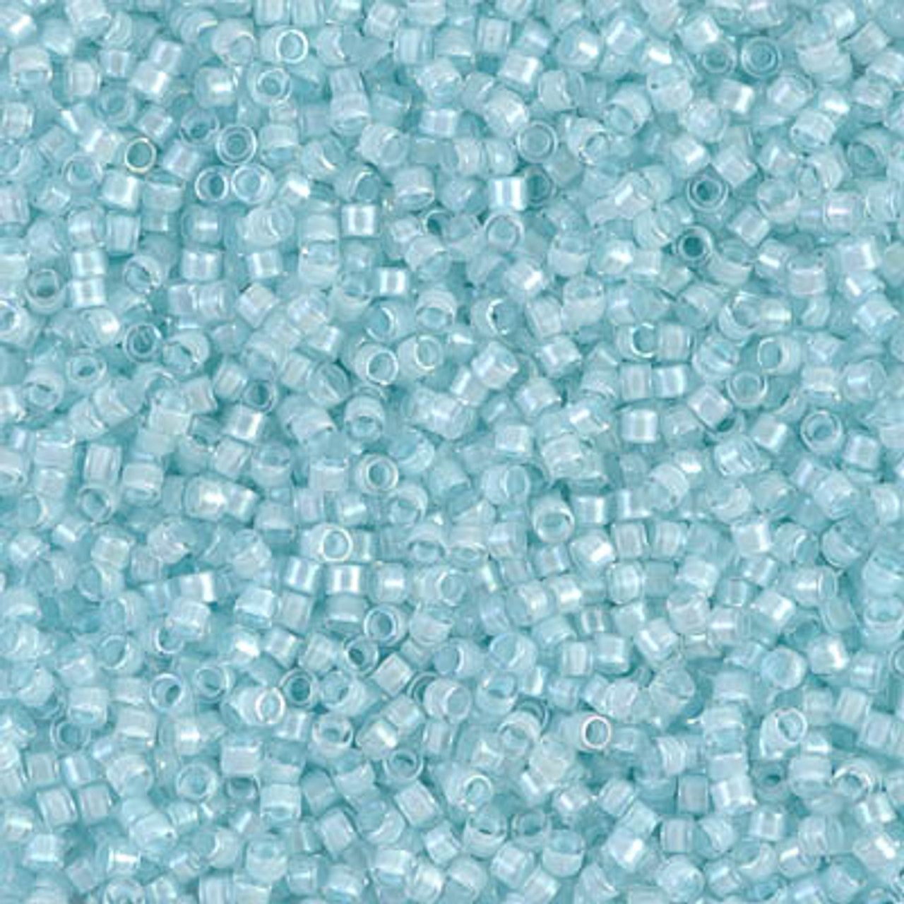 SIZE-11 #DB0078 AQUA MIST LINED CRYSTAL LUSTER Delica - Miyuki Seed Beads