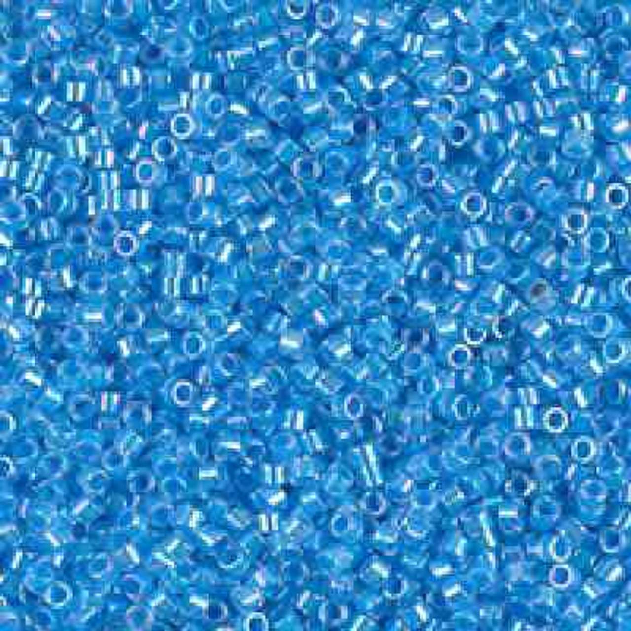 Miyuki DELICA Seed Beads 11/0 LT. BLUE LINED CRYSTAL AB (7.6 grams tube)