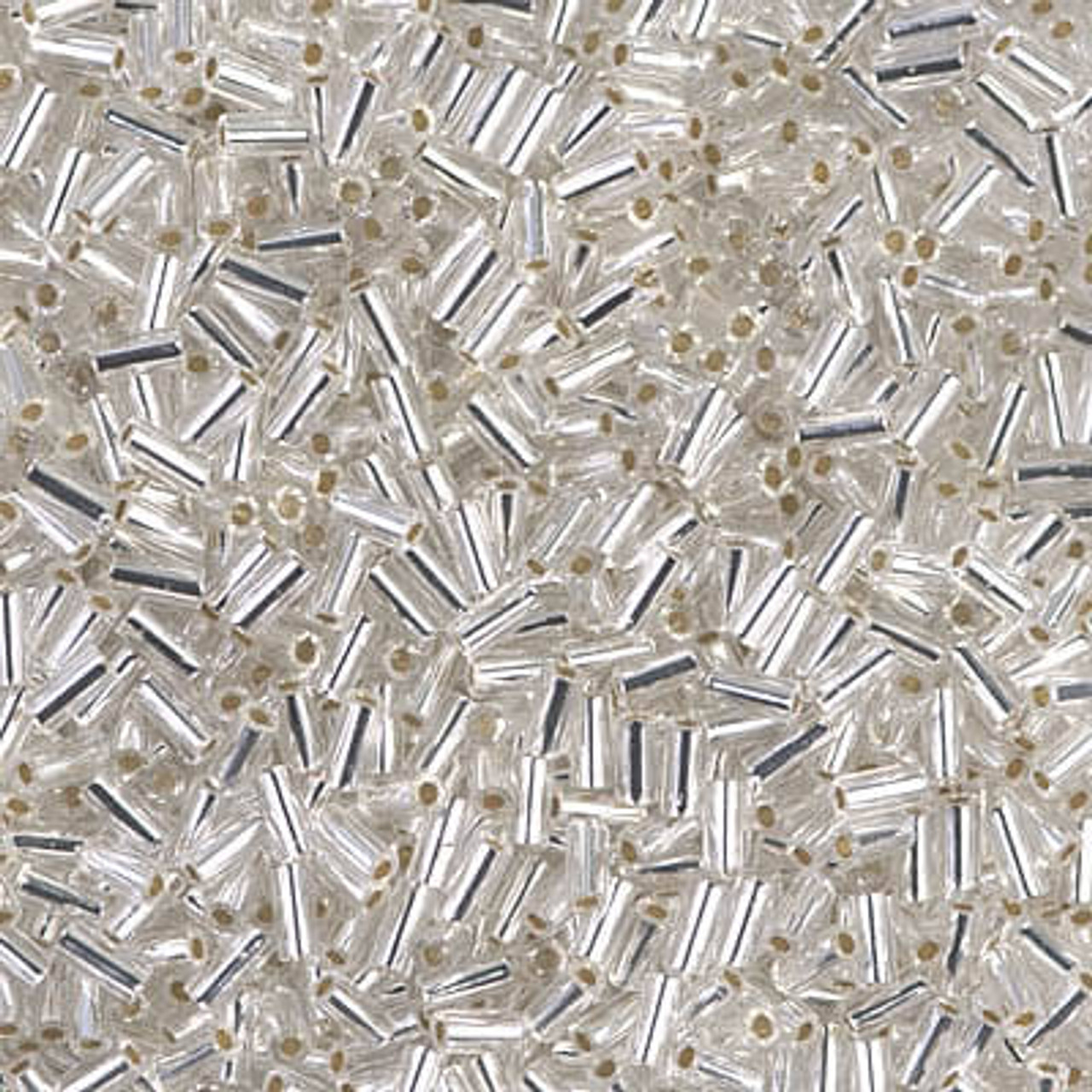 20g, 7mm bugle beads, silver-lined gold