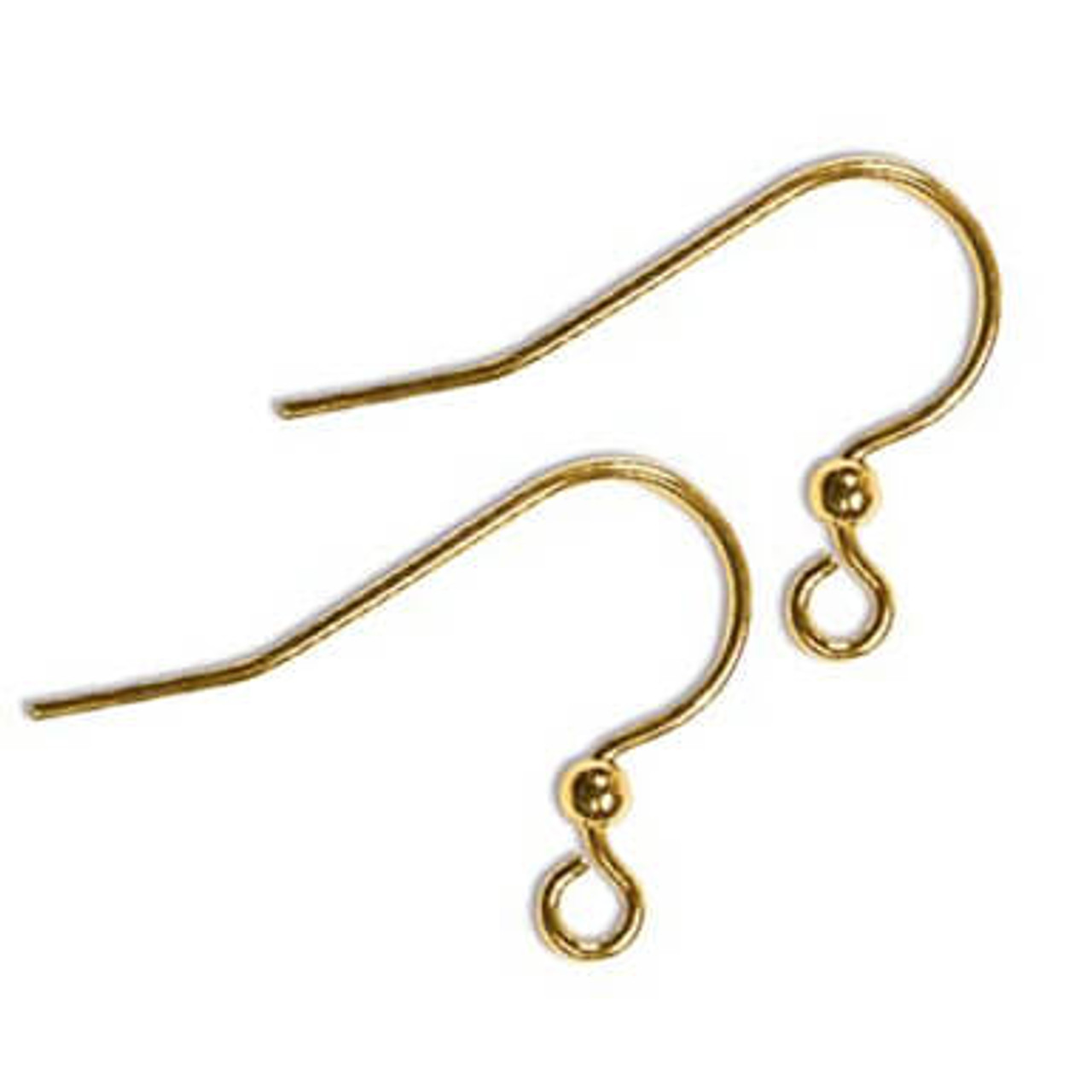 25mm Gold Plated ROUND Ear Wire w/LOOP & 2mm Ball