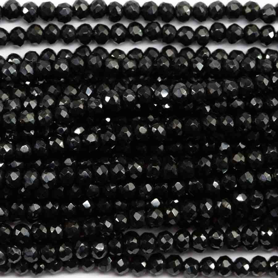 3mm Black Spinel Faceted Gemstone Beads Eureka Crystal Beads