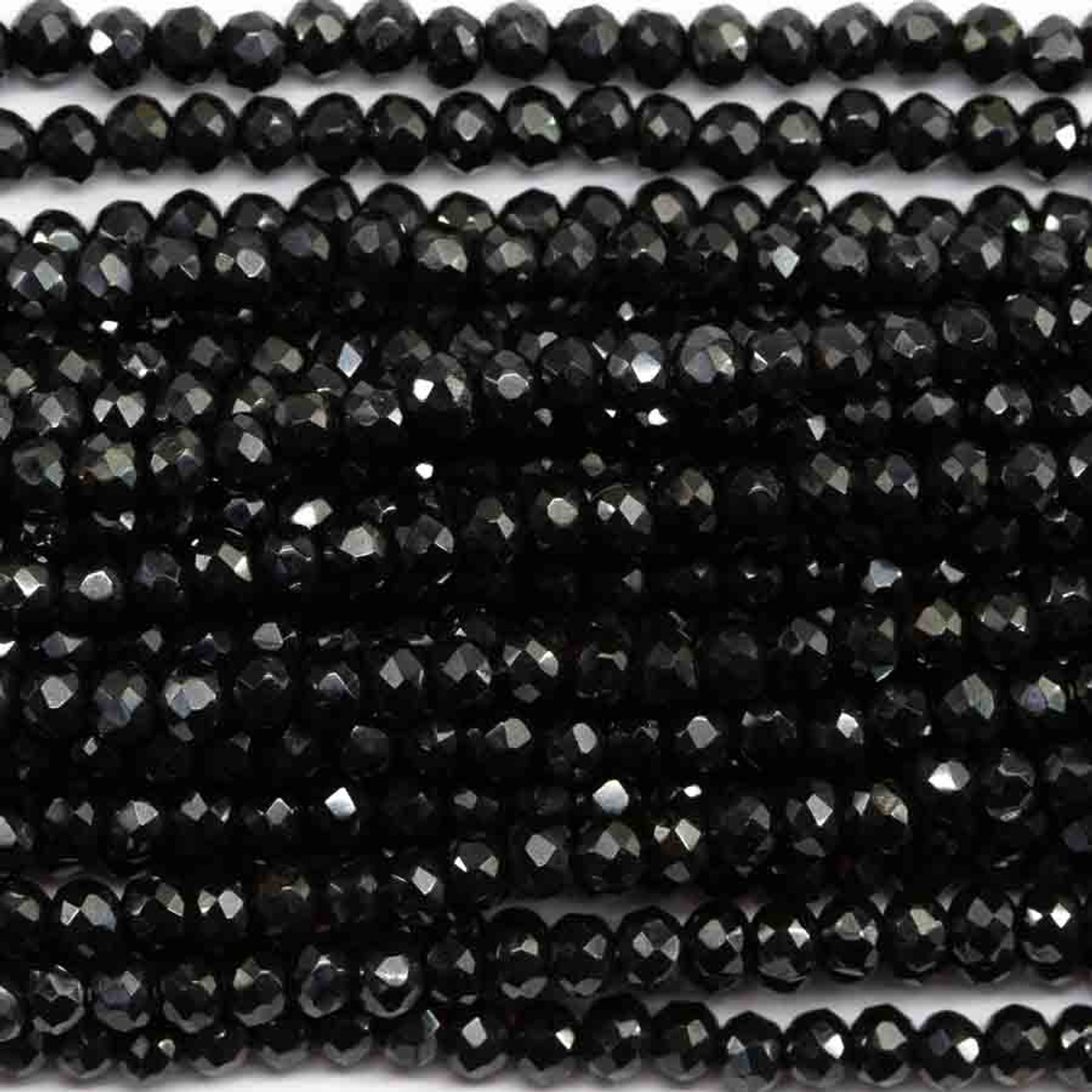 3mm BLACK SPINEL Faceted Gemstone Beads