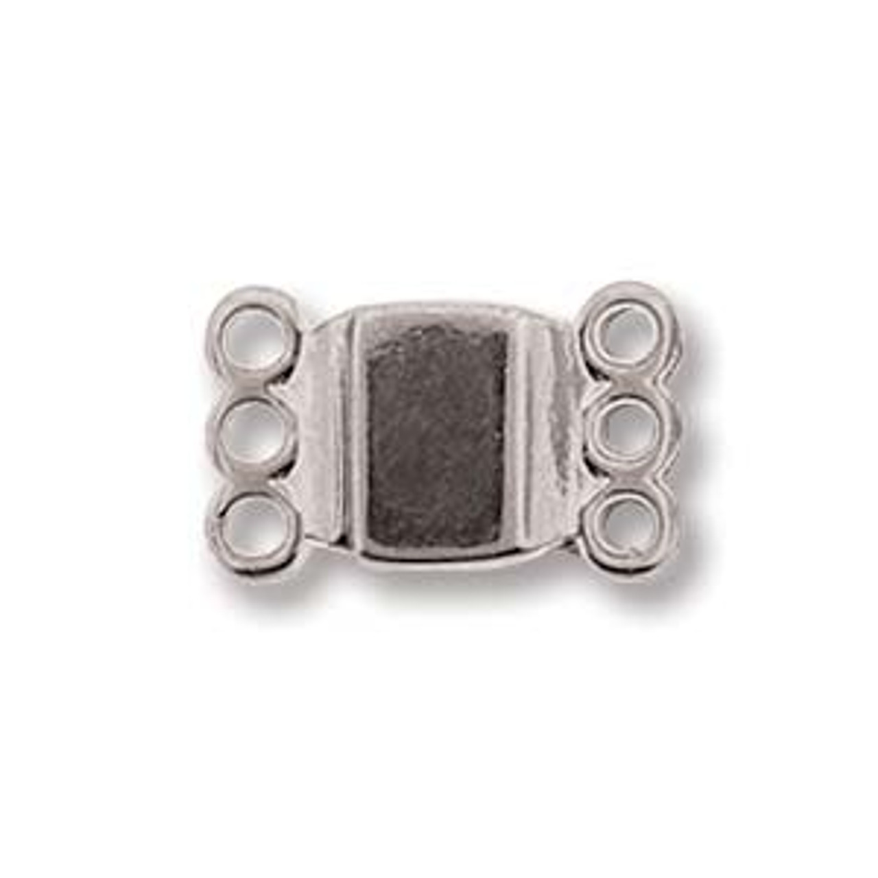 13.7x8.6mm Silver Plated 3 STRANDS BOX MAGNETIC Clasp