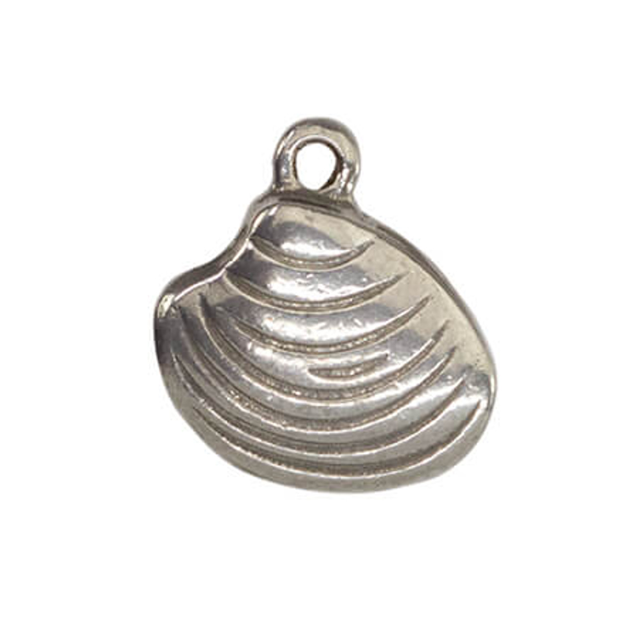 Charm-SHELL-14x13.5mm Antique Silver Plated