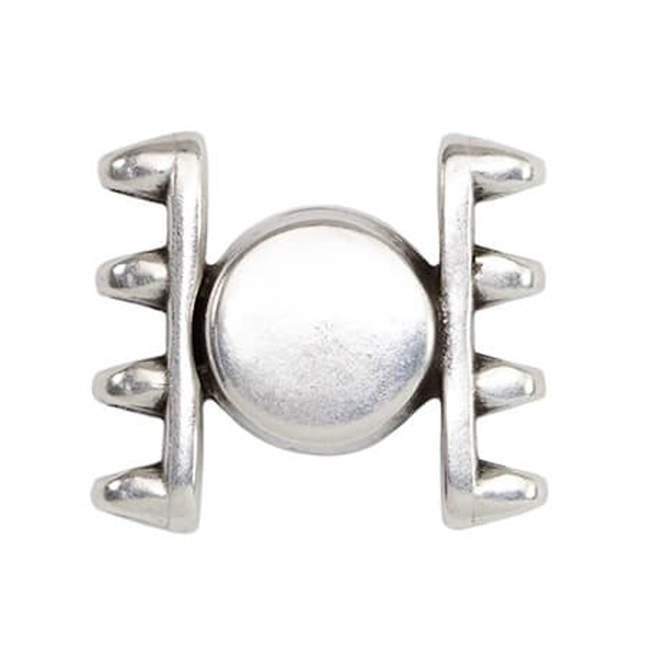 CYMBAL MAGNETIC CLASP for SUPERDUO Beads Ateni Antique Silver Plated (Pack  of 2)