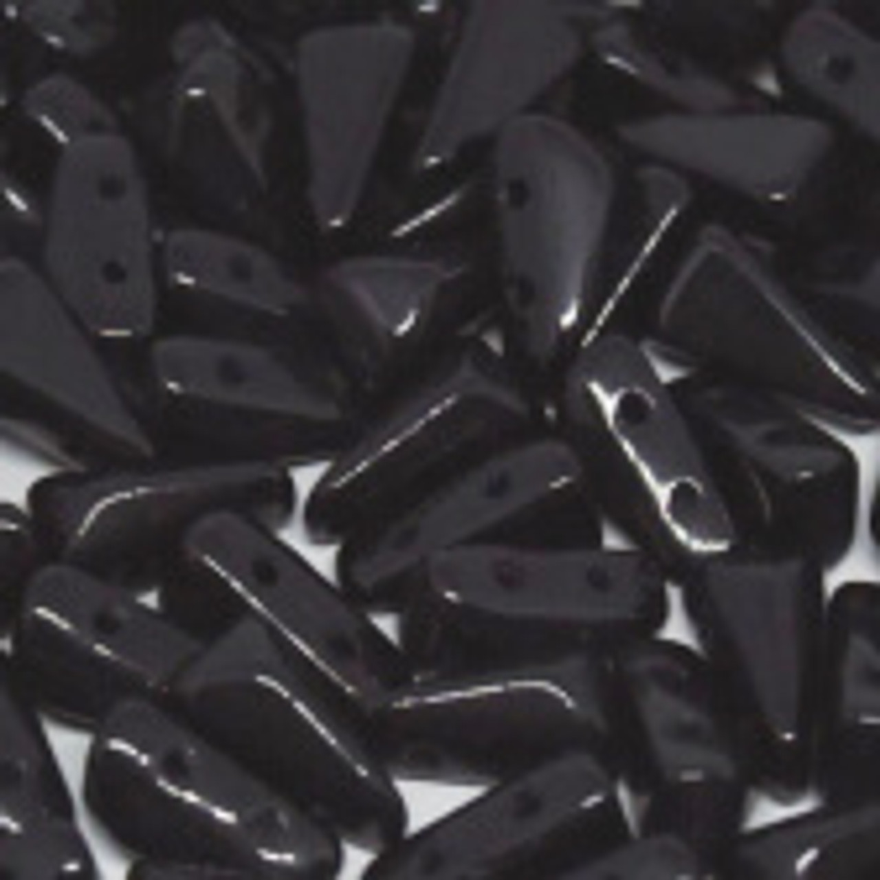 30pcs Vexolo 2-hole Pressed Beads 5x8mm VX022 Czech Glass Jet Black