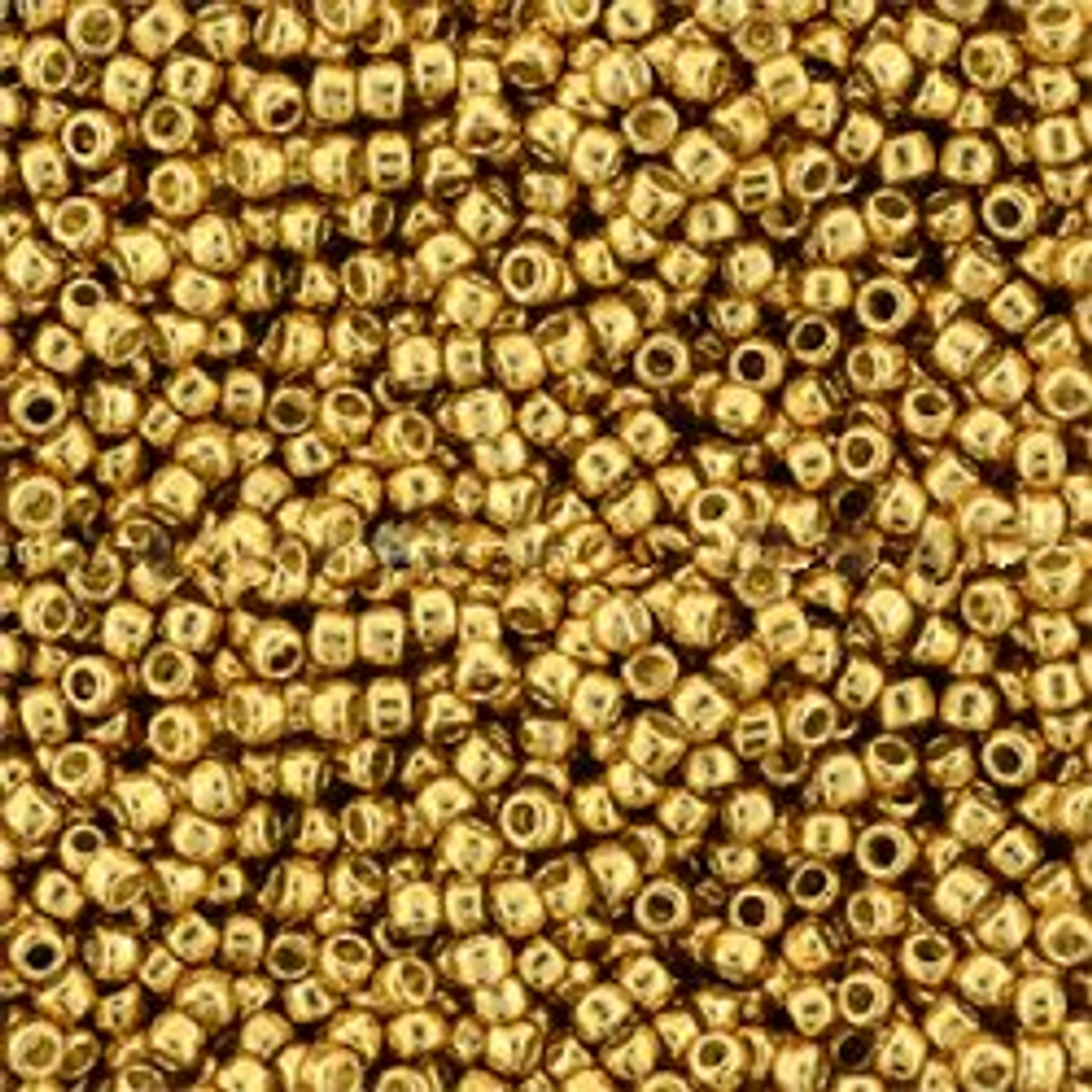Toho ROUND 11/0 Seed Beads PERMAFINISH GALVANIZED OLD GOLD (2.5 tube)