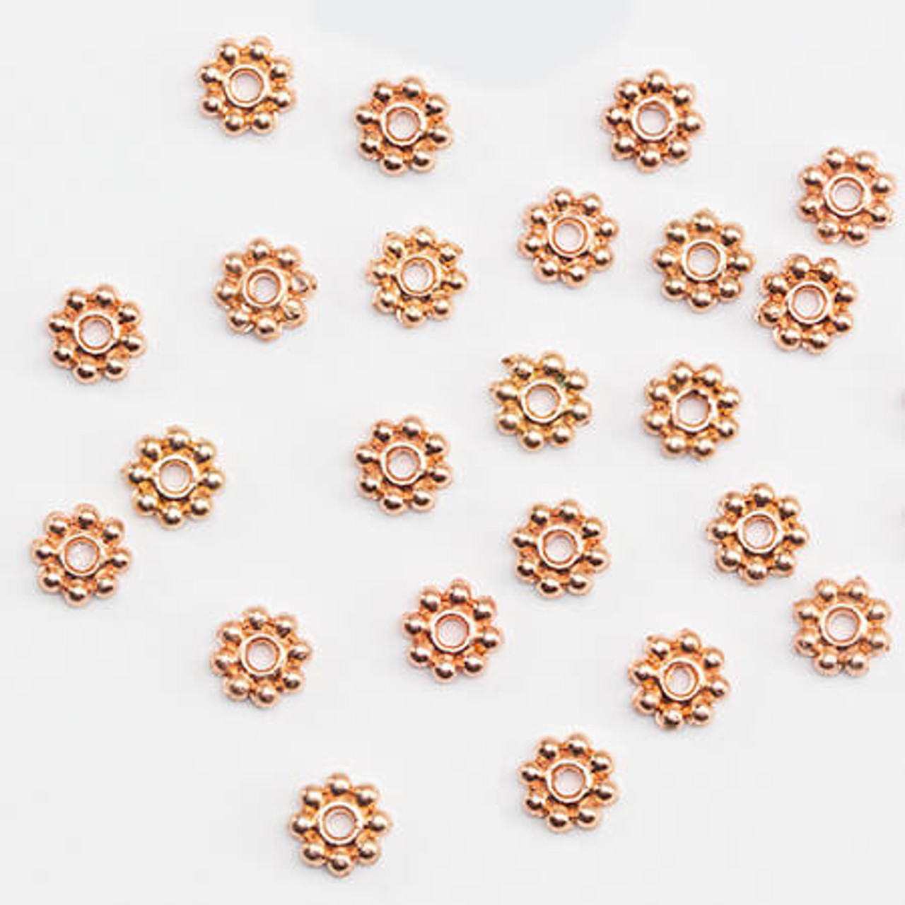 1.5x5mm ROSE GOLD PLATED Daisy Bead Spacers