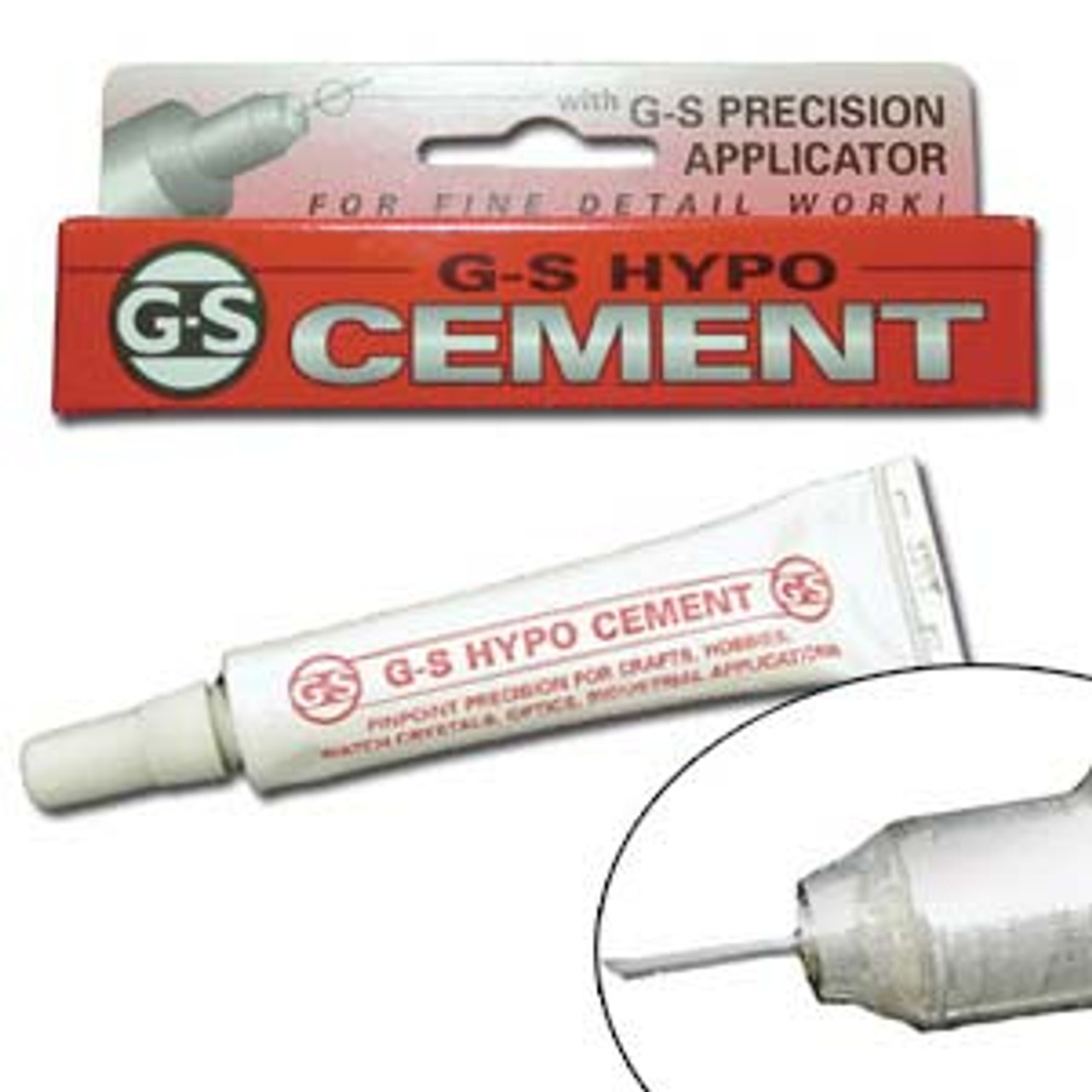 G-S Hypo-cement, Precision Applicator Tip, Glue for Jewelry Making, 1/3  Ounce, 9ml, Clear Drying, Craft Glue, Detail Work, Hypo Cement 