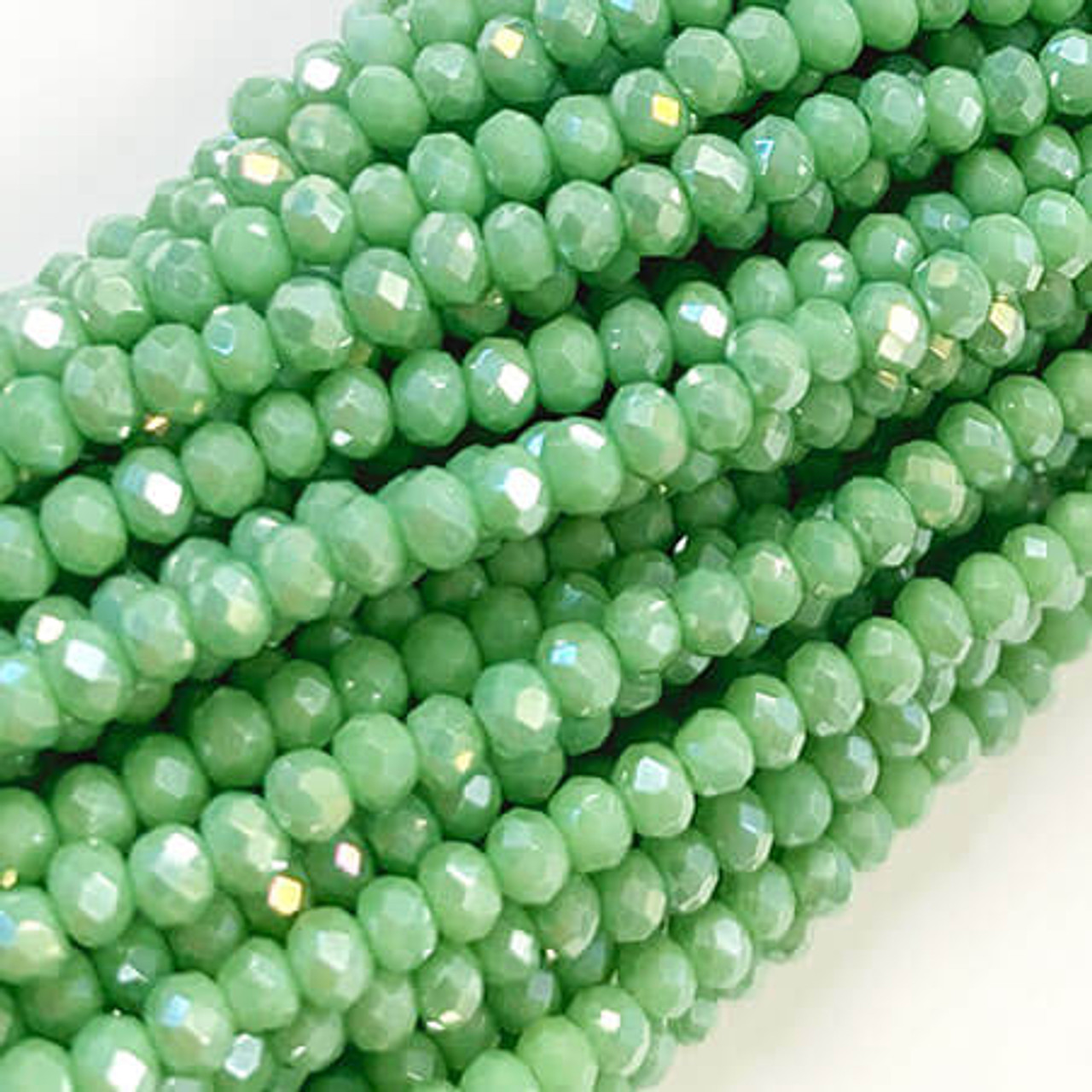 Chinese Crystal Rondelle Beads 3x2mm OPAQUE PERIDOT AB