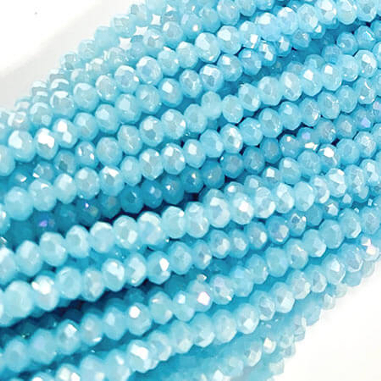 Faceted Ab Light Blue Glass Crystal Rondelle Beads Loose - Temu