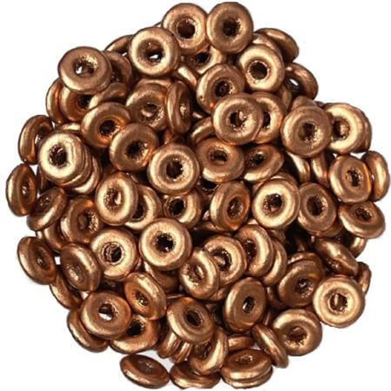 Czech Glass O Beads 1x4mm VINTAGE COPPER