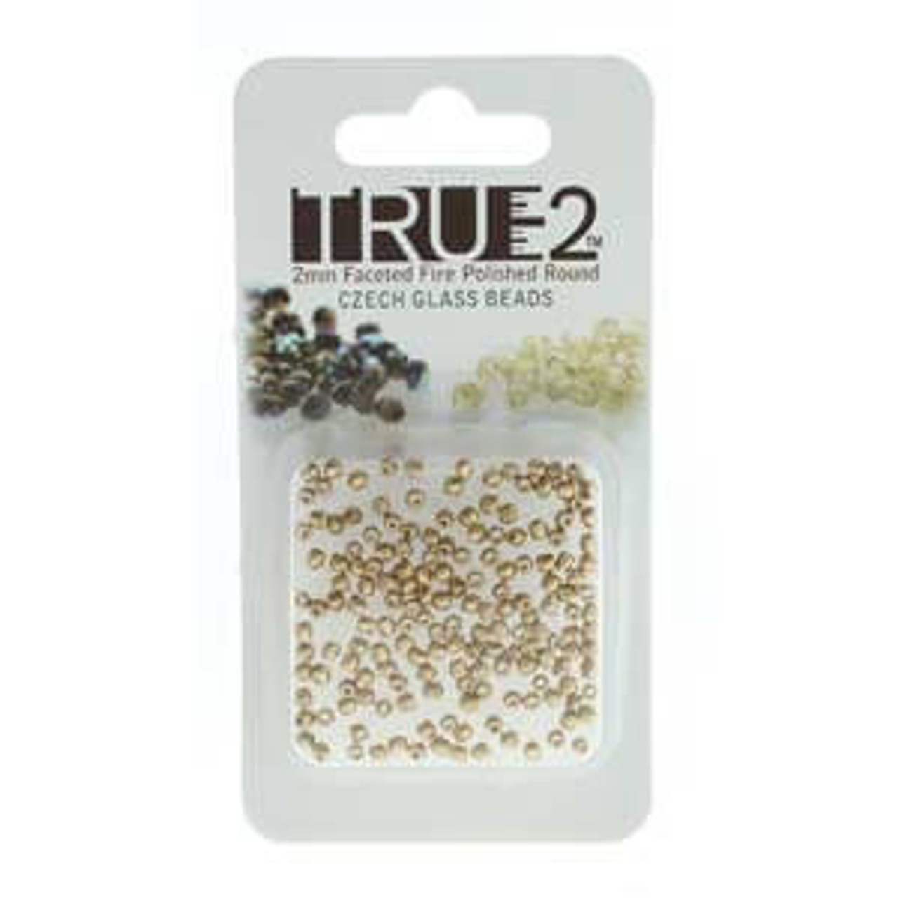 TRUE 2mm Firepolish Czech Glass Beads PALE BRONZE GOLD