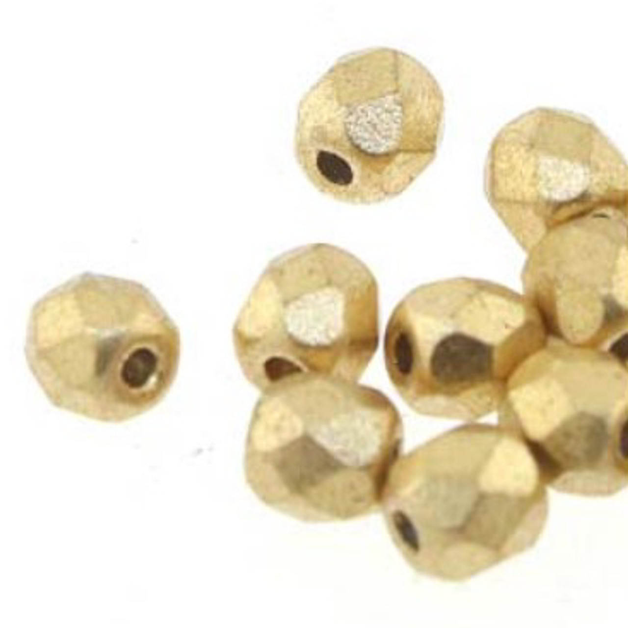 100 Czech Fire Polished 2mm Round Bead Flash Pearl Crystal (00030SC)