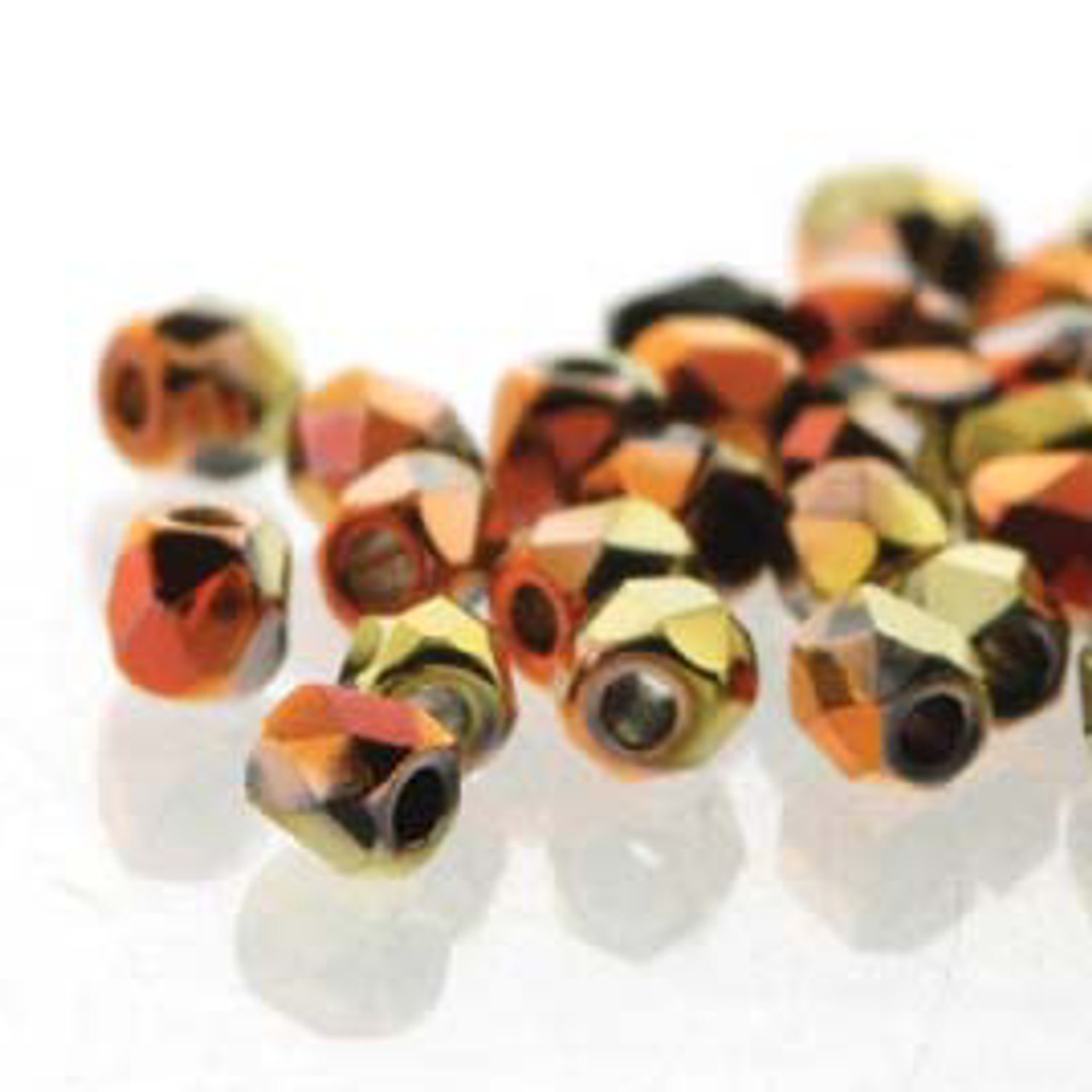 TRUE 2mm Firepolish Czech Glass Beads PALE BRONZE GOLD