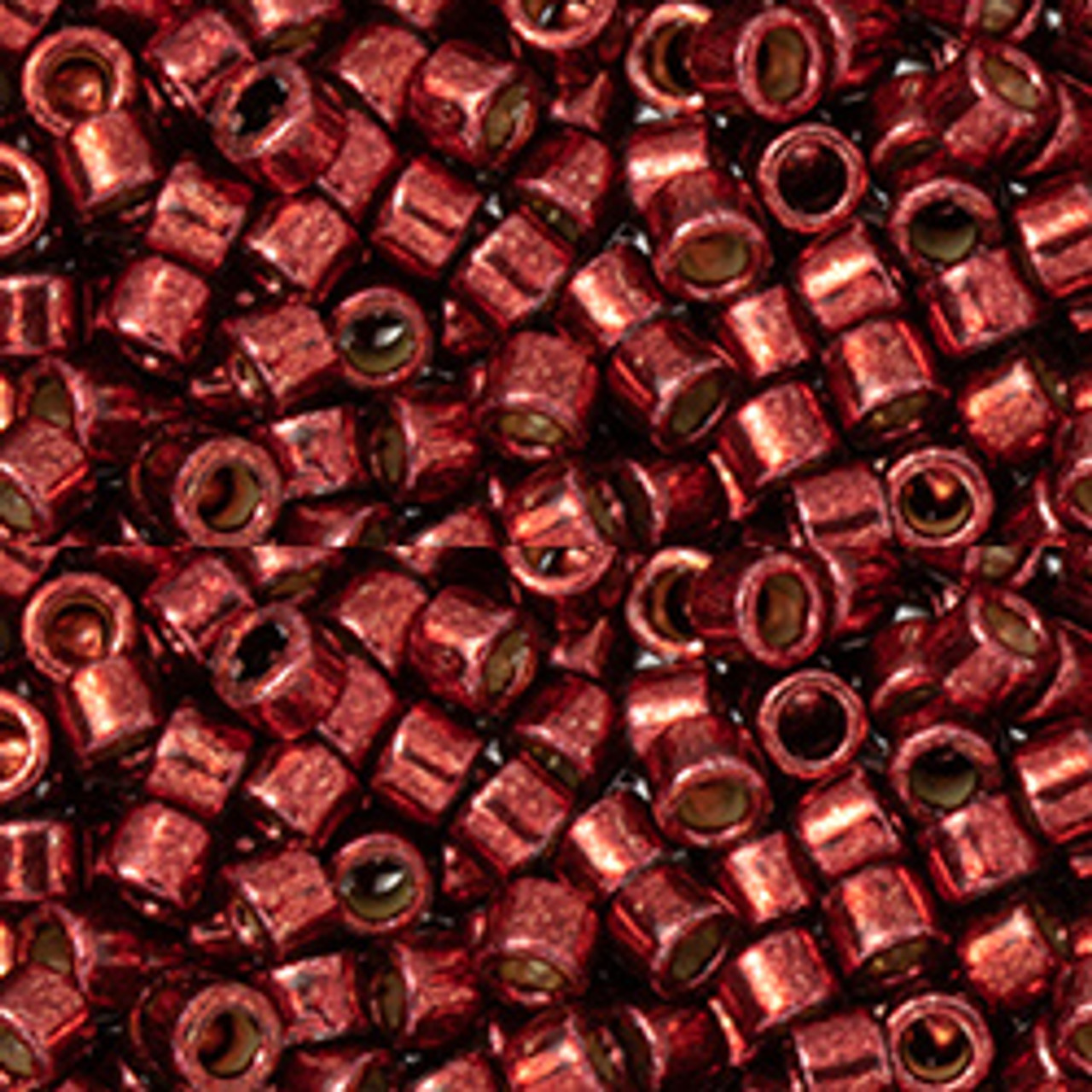 Miyuki Delica Metallic Brick Glass Red Beads (Size 11/0)