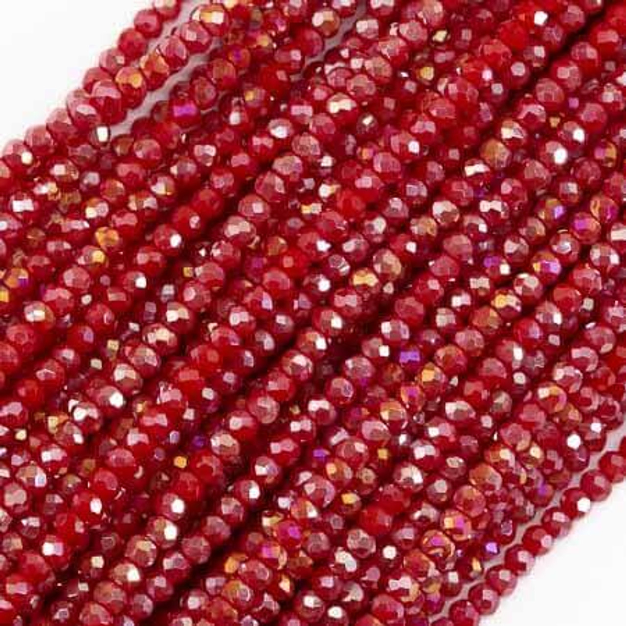 Red Chains of Crystal Beads