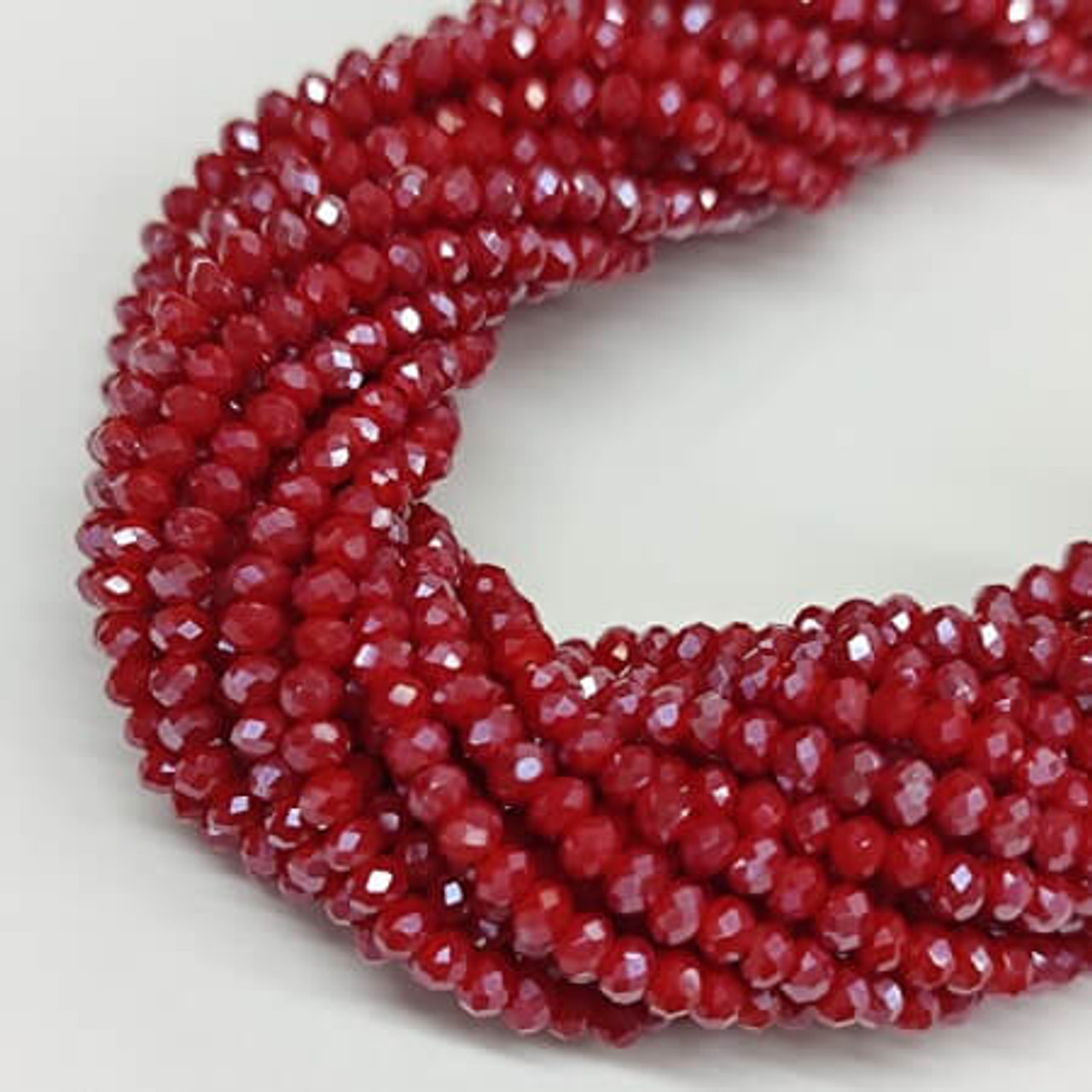 Red Sparklers, 4mm Red Glass Crystals, 14.5 Strand of Faceted Sparkling  Crystals, 100 Pcs. Chinese Red Crystals, Vibrant Red Crystal Beads 